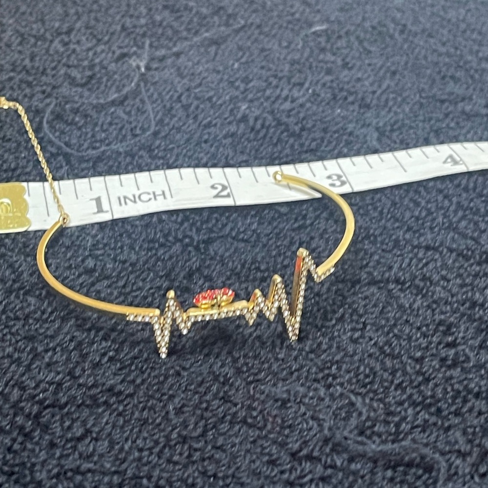 Swarovski Gold Bracelet with Red Heartbeat Design